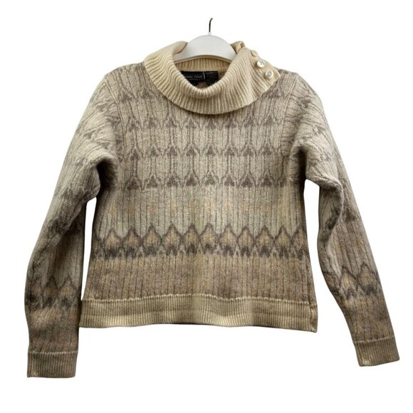 Jeanne Pierre Petites Beige Wool Blend Sweater w/Patterned Knit&Button Details S - Picture 1 of 11
